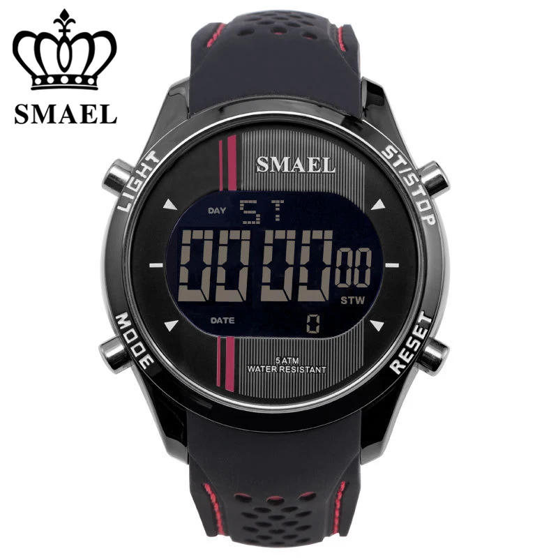 Модные спортивные супер крутые Мужские кварцевые цифровые часы мужские SMAEL