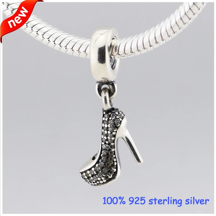 

CKK 925 Sterling Silver Stiletto Silver Dangle With Charms Beads Fits Original Bracelets Jewelry DIY Making