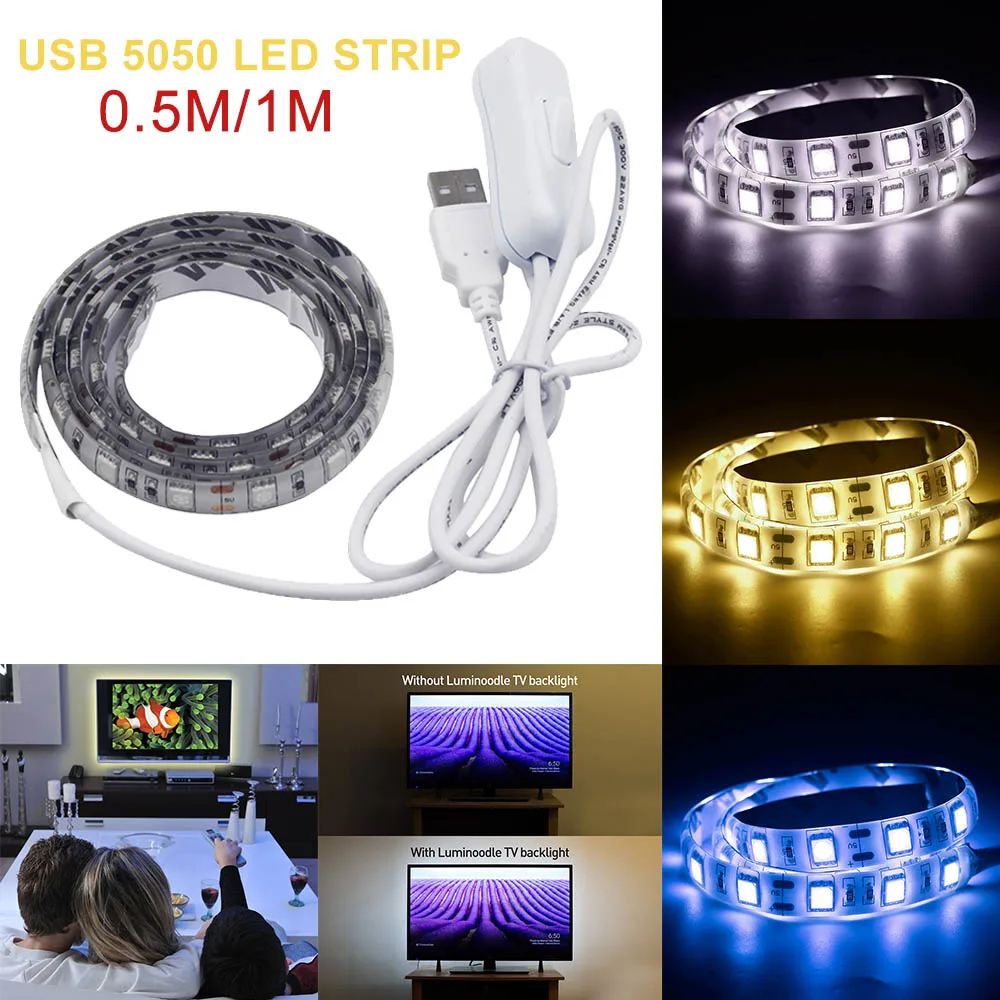 Светодиодная лента SMD5050 0 5 м/1 м/катушка В USB | Лампы и освещение