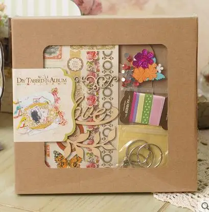 Горячие DIY Скрапбукинг Фотоальбом любовь кружева альбом деревянные рамки 5