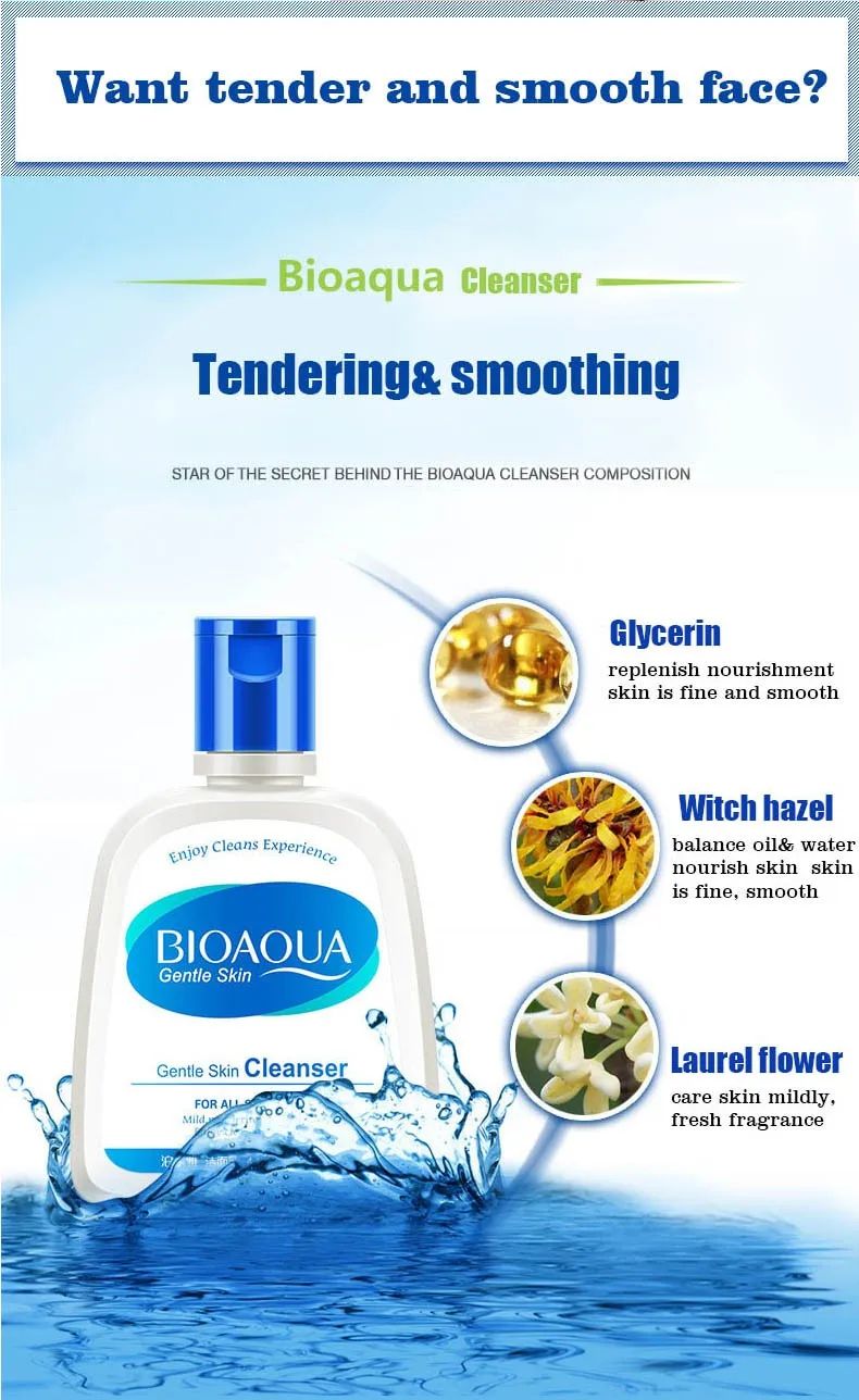 BIOAQUA Нежное очищающее средство для кожи уход увлажняющее очищающее средство для лица сужающее поры контроль масла Отбеливающее очищающее средство скраб для отшелушивания