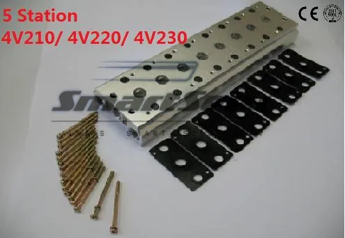5-станционный пневматический Соленоидный клапан коллектор 4V210-08