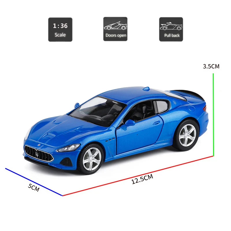 HOMMAT моделирования 1:36 Масштаб Maserati GranTurismo GT MC модель автомобиля сплава игрушка