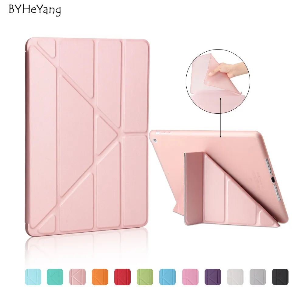 BYHeYang Мягкий ТПУ чехол для нового iPad 9 7 2017 2018 PU Смарт Магнит Пробуждение сна модель