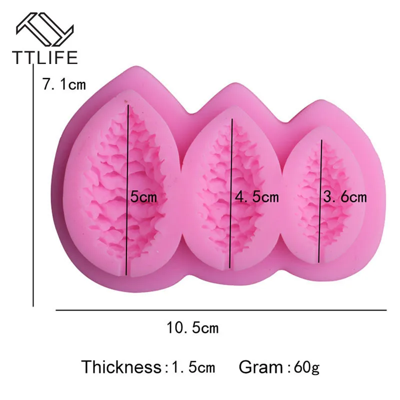 

TTLIFE 3 Holes Pine Cones Silicone Mold Pine Nuts Fondant Cake Sugarcraft Decorating Tools Chocolate Cookie Stencil Baking Mould
