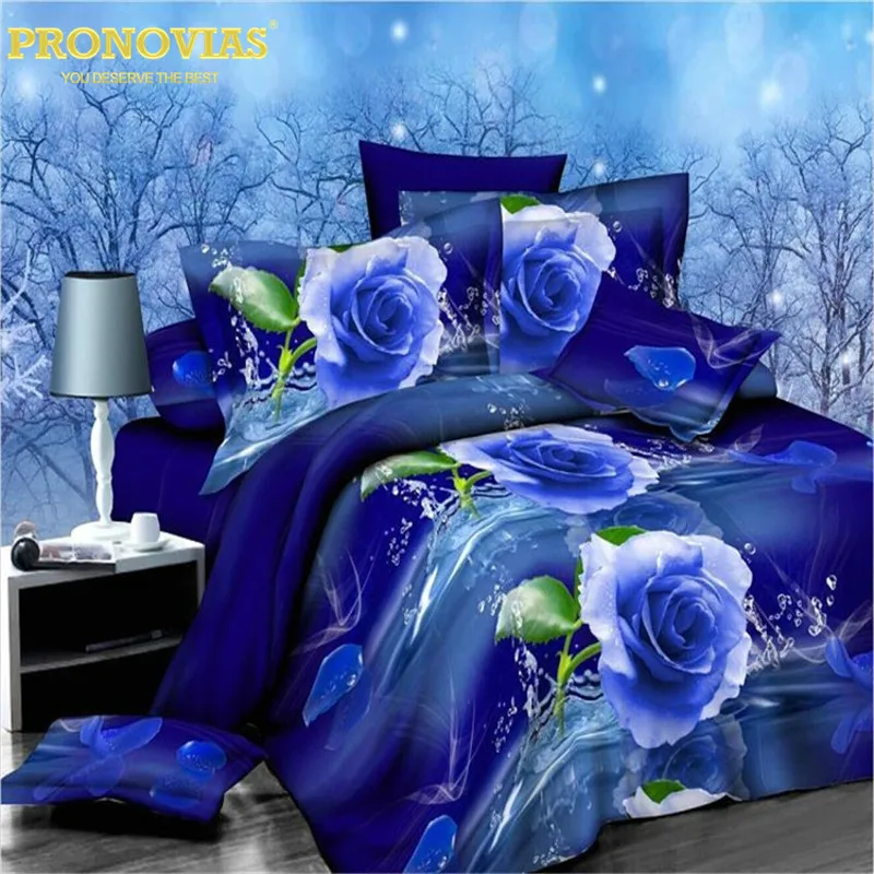 Удивительные 3d aqua rose бутик постельных принадлежностей пододеяльник простыня