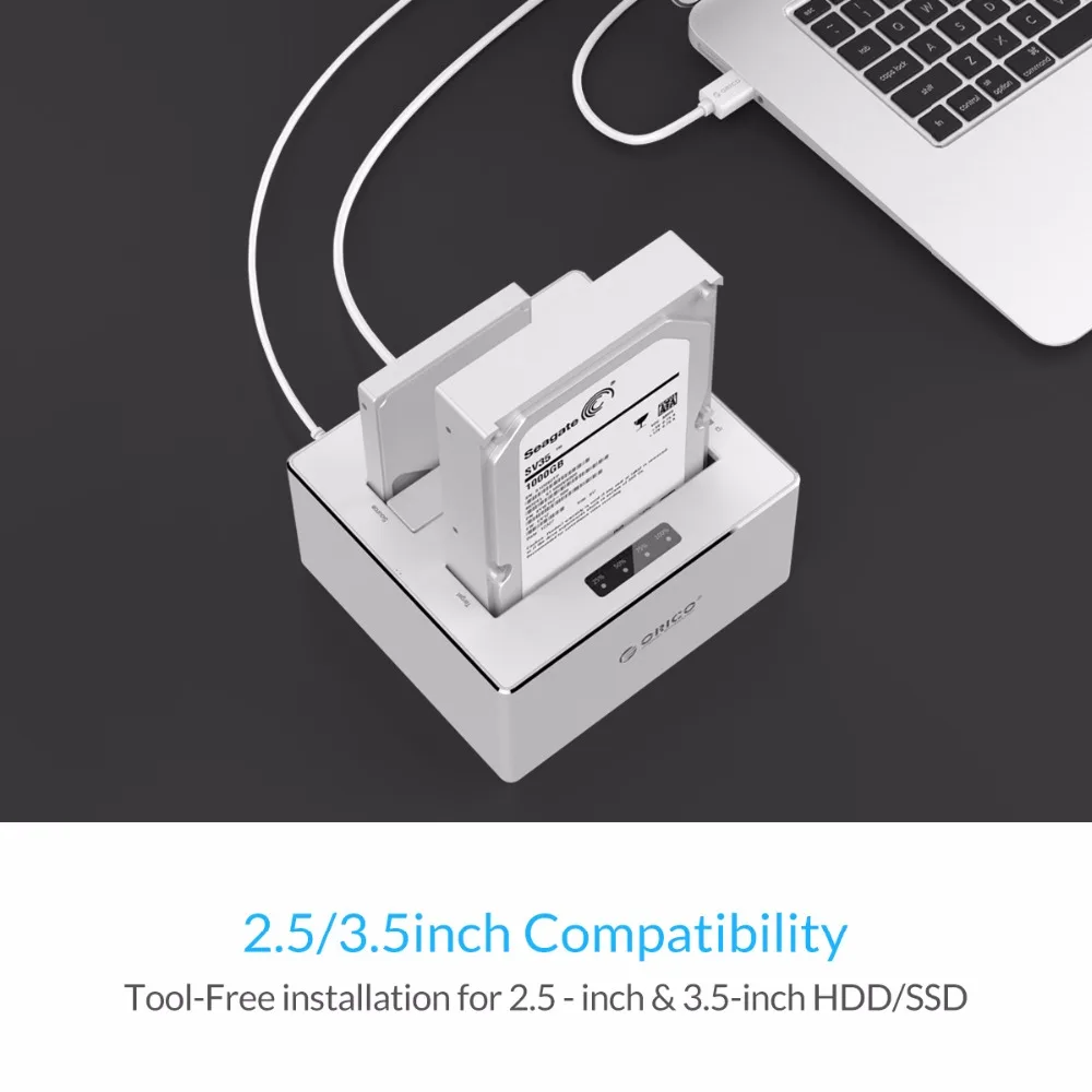 Чехол ORICO 2 Bay SATA 3 0 к USB HDD с функцией клона алюминиевая док станция для жесткого