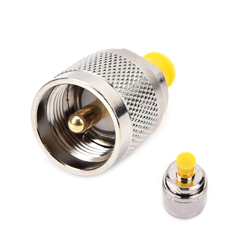 

PL259 UHF plug male to SMA female jack RF connector Silver-Plated Adapter