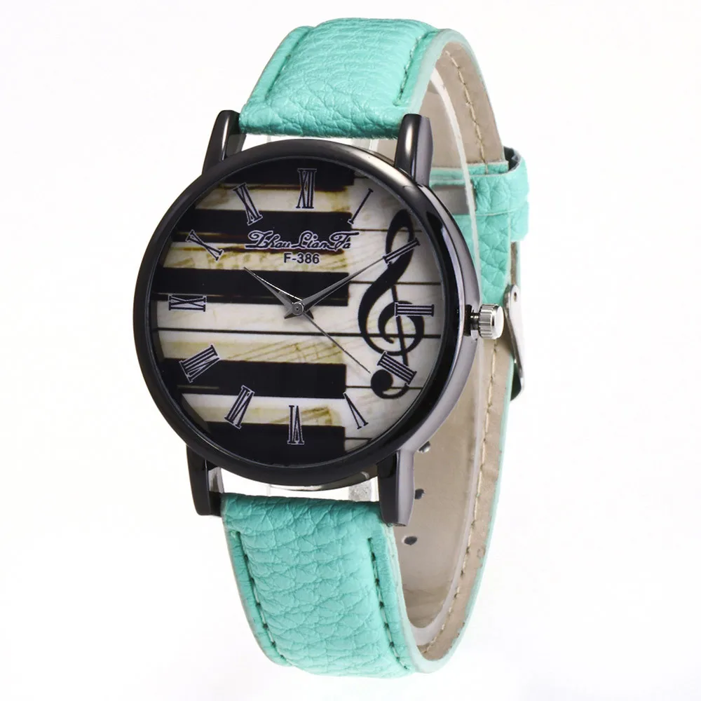 Mint Green Роскошные женские часы известного бренда с желтым топом, кварцевые часы для фортепиано с музыкальным обозначением, женские повседневные спортивные наручные часы для улицы* 999 - Цвет: Mint Green