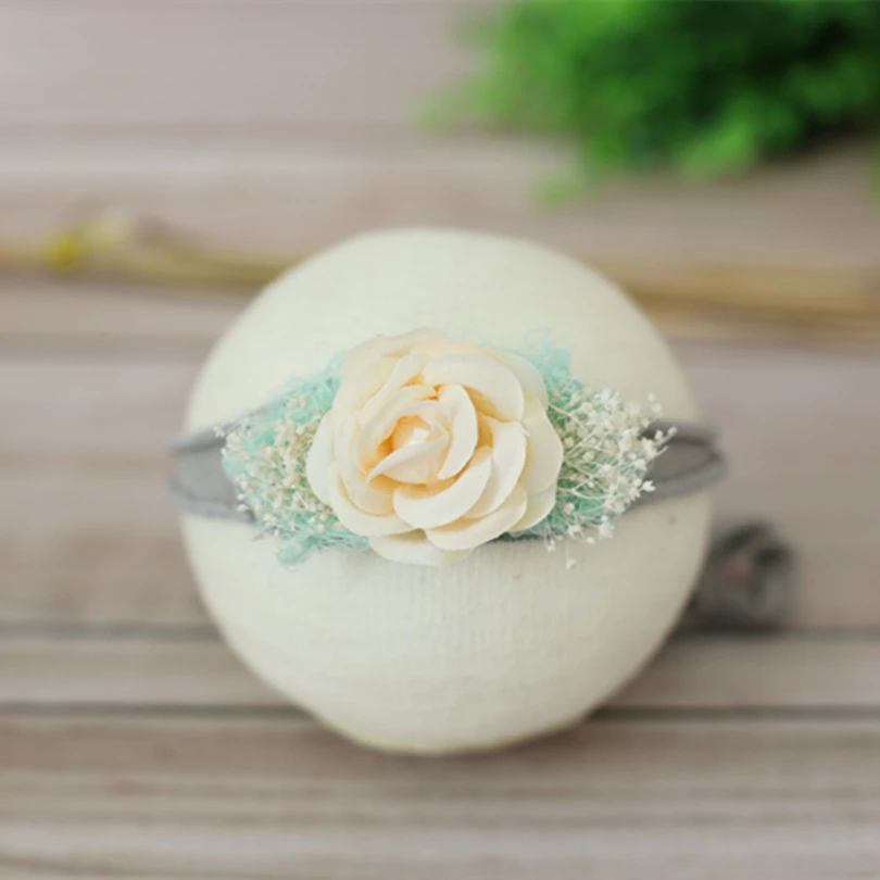 

Soft stretch headband tiback Newborn floral headband photography props