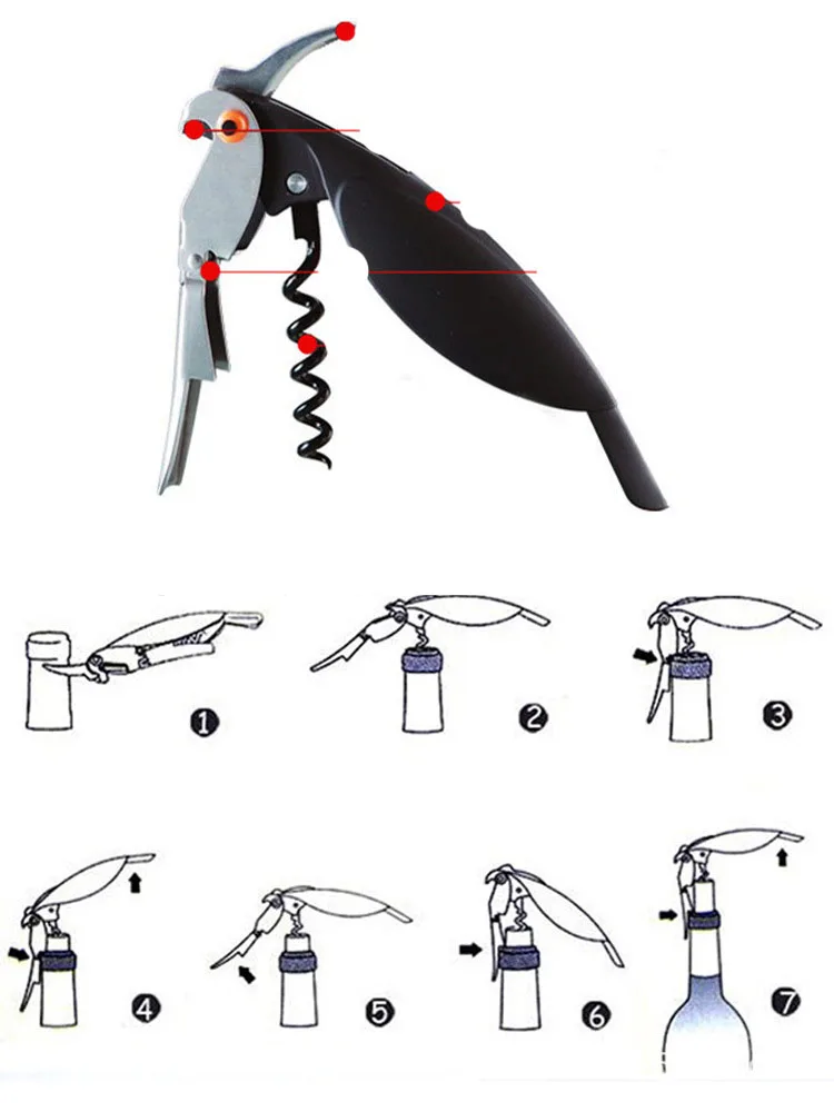 Банки банки инструменты для бара открывалка пивных бутылок попугая птица штопор