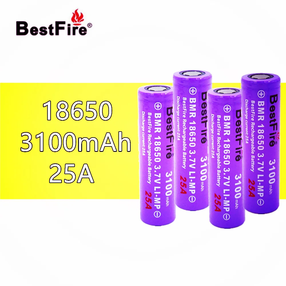 4 шт Bestfire 18650 Li ion 3 7 V 25A 3100mAh аккумуляторная батарея для Eleaf электронная сигарета Vape