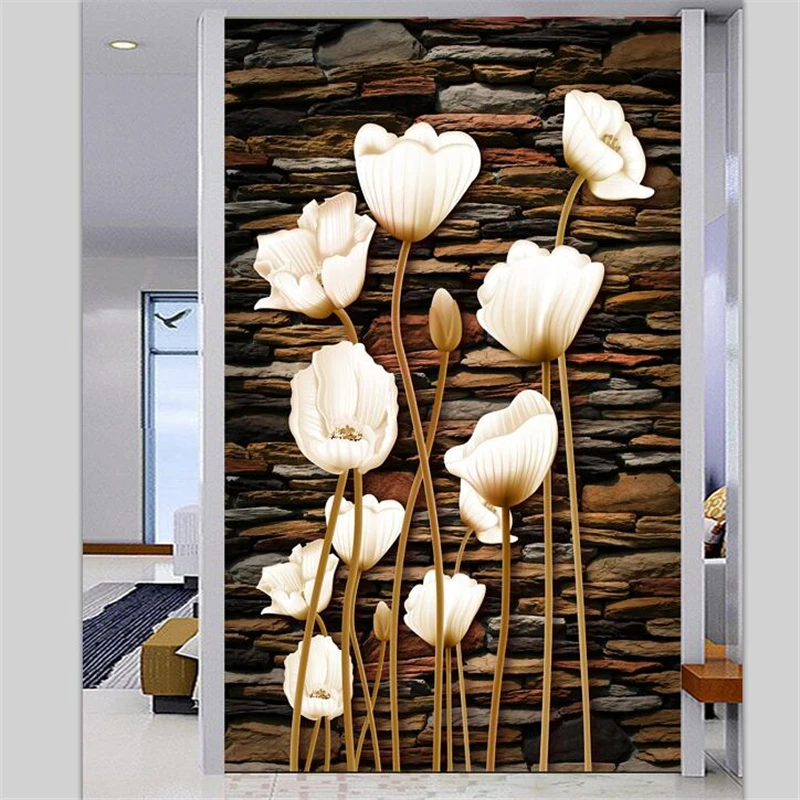 wellyu Custom Wallpaper 3D Retro Yu Mei Man Stone Passed Aisle Hall TV Background Wall Paintings papel de parede 3d wallpaper |
