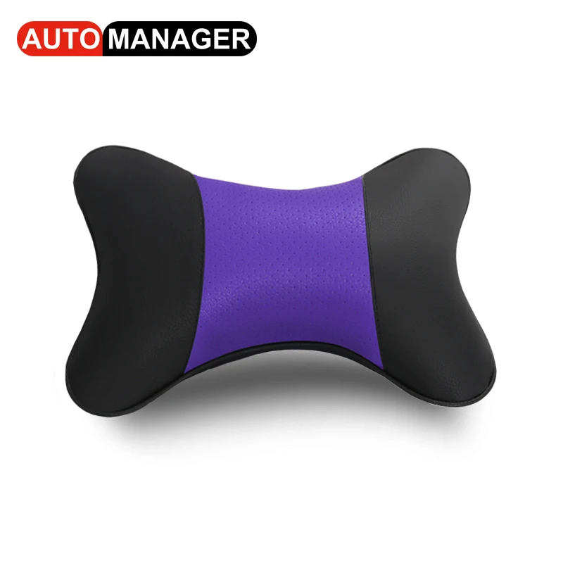 Neck Pillow 1Pcs Автомобильные подушки для шеи из искусственной кожи, удобный подголовник, Универсальная автомобильная подушка для головы и шеи для большинства автомобилей, аксессуары - Цвет: Neck Pillow 1Pcs