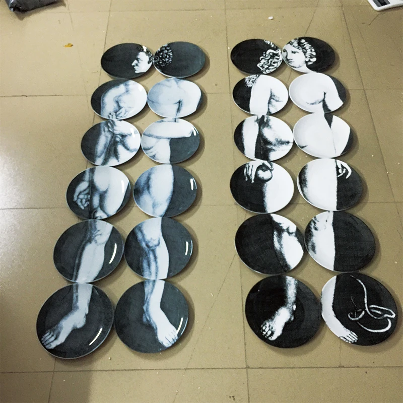 Креативные парные керамические тарелки сделай сам картина Адам и Ева