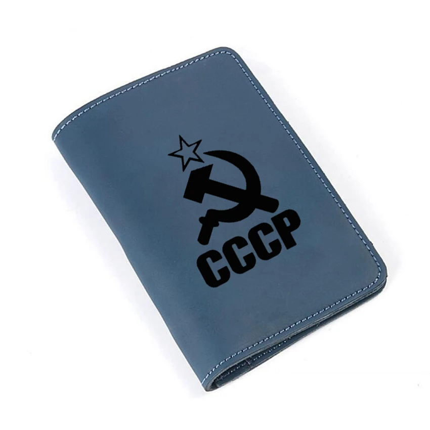 Бумажник с гравировкой в стиле СССР Обложка для паспорта кожаный винтажный