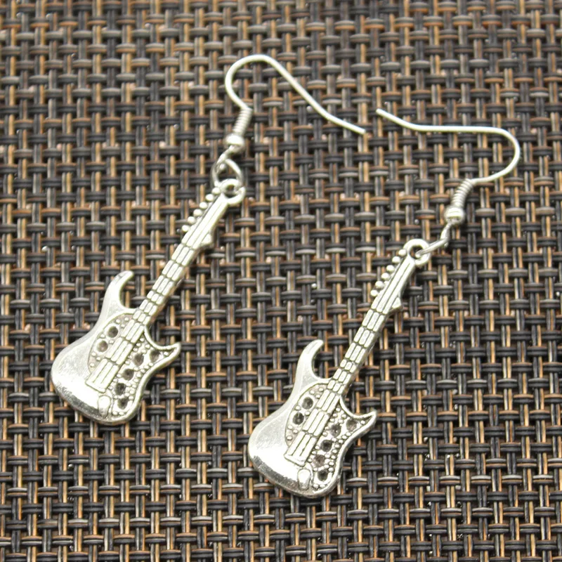 Серьги-подвески женские, гитарные, гитарные, ручной работы