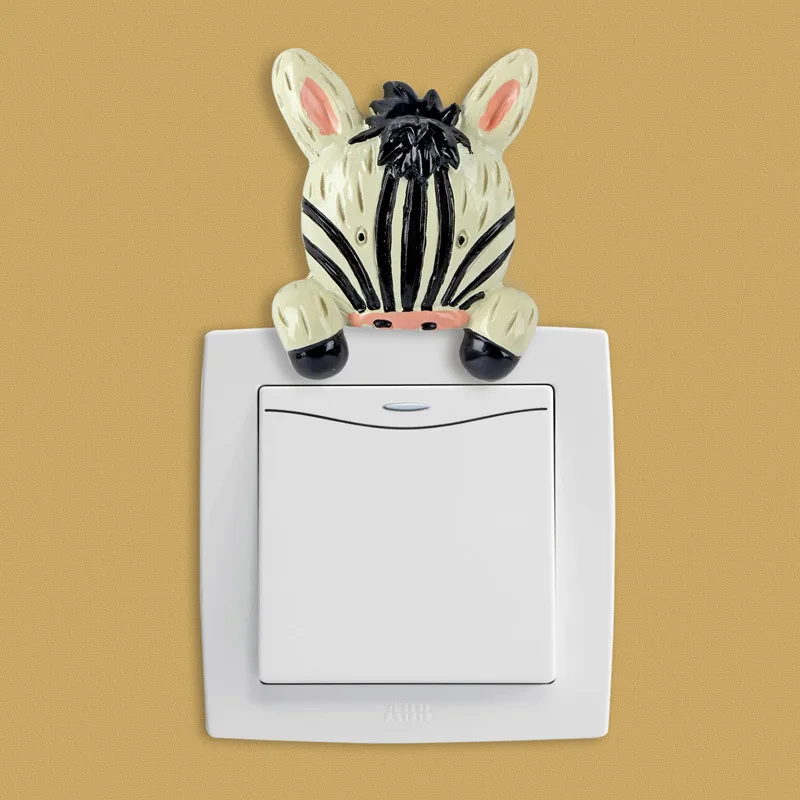 Творческий смолы люминесцентной животных Стикеры переключатель милый крюк для