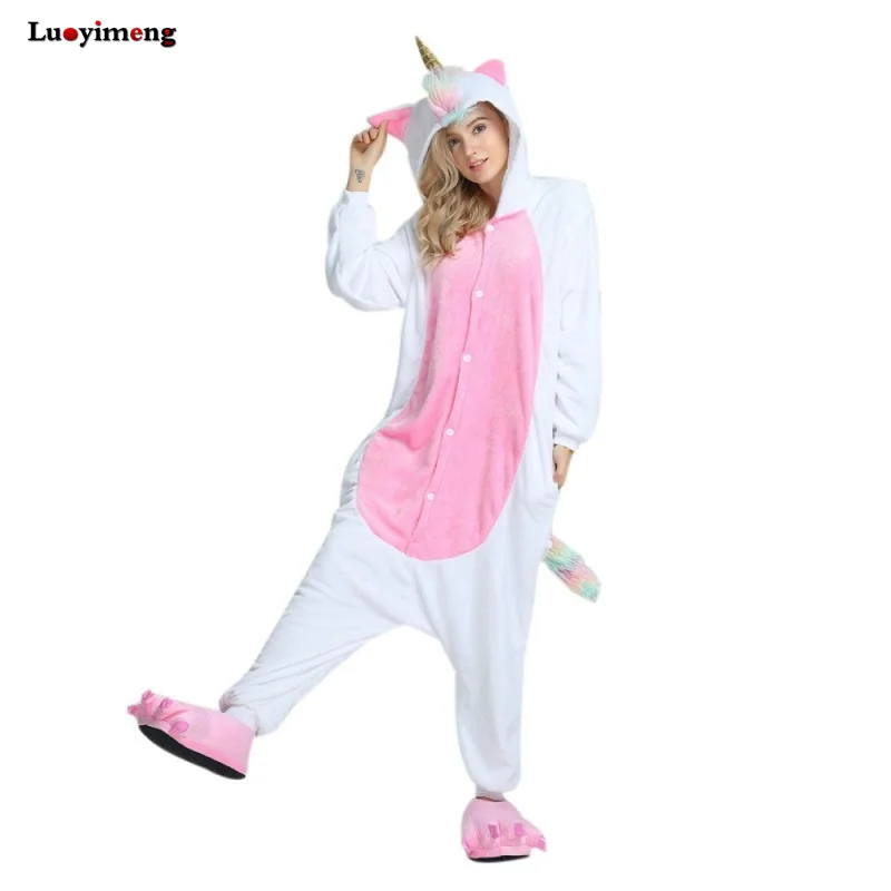 Новинка пижамный комплект с единорогом в виде животных кегуруми золотым Рогом