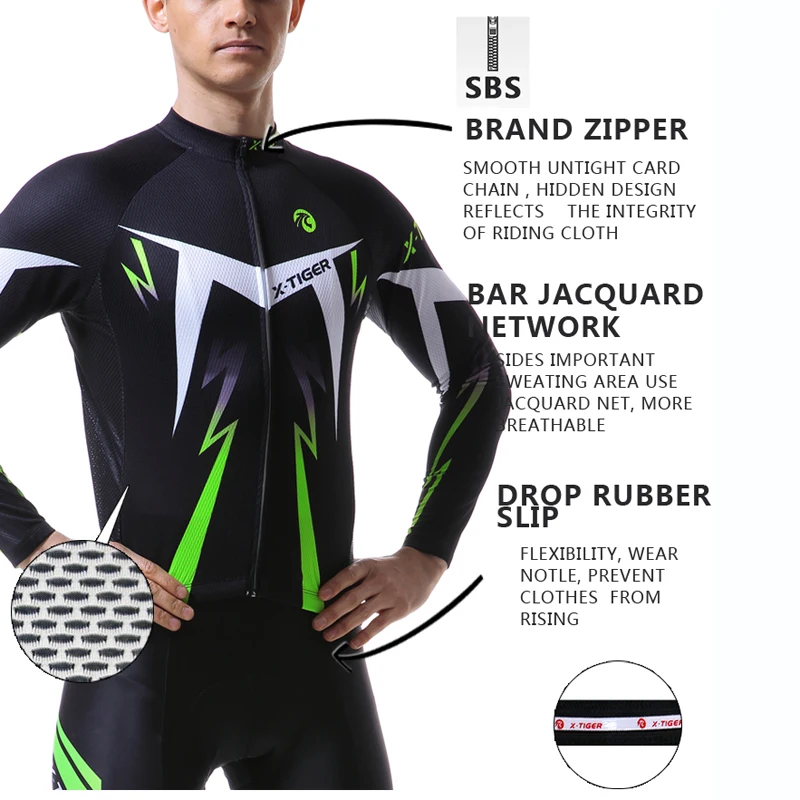 X-TIGER с длинным рукавом Майо Ropa Ciclismo Майки для велоспорта/осень горный велосипед одежда/гоночный велосипед одежда для велоспорта
