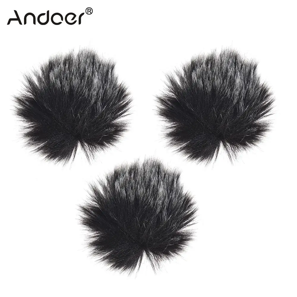 Andoer 1 5 шт. пушистый уличный микрофон муфта для лобового стекла мини отворот