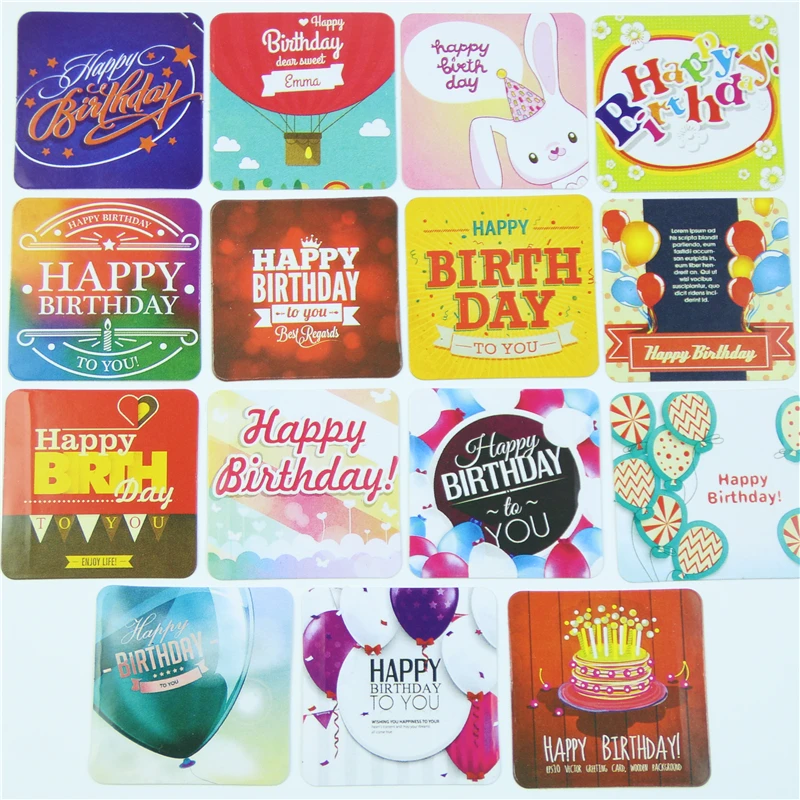 

38 Pcs/Pack Happy Birthday Decorative Paper Sticker Diy Gift Scrapbooking Stamp Cute Label Stickers Self Adhesive Stickers