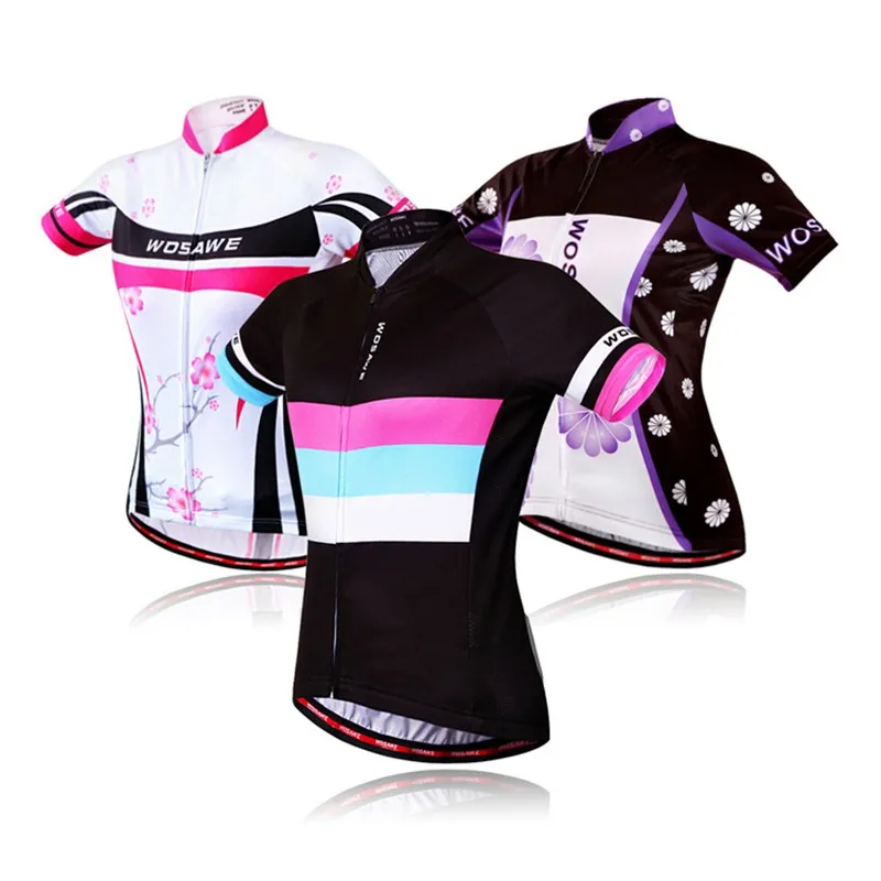 WOSAWE женские фиолетовые дорожные байкерские гонки с коротким рукавом Велоспорт