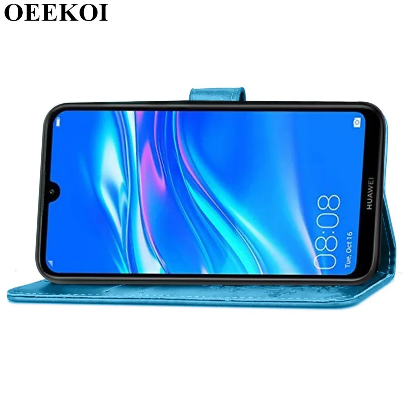 OEEKOI четырехлистный клевер PU кожаный бумажник флип чехол для huawei Nova 5/Y9 Prime 2019/P Smart