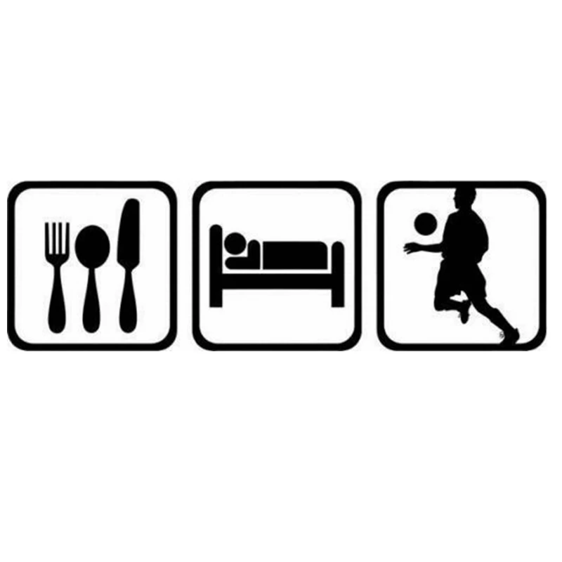 Eat Sleep наклейка для футболиста спортивный декор шлемы детской комнаты