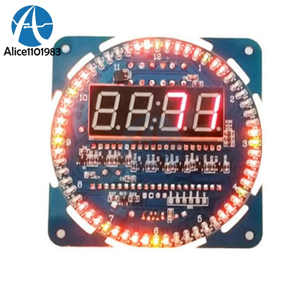 Assembb светодиодный цифровой набор часов DS1302 вращающиеся электронные цифровые