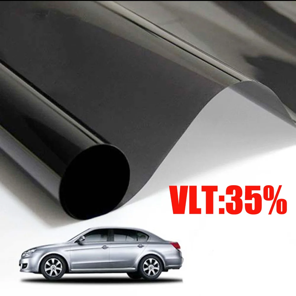 

Cheapest VLT 35% 50x300CM/Lot Black Car Window Tint Film Glass 1 PLY Car Auto House Commercial Solar Side window Tint film