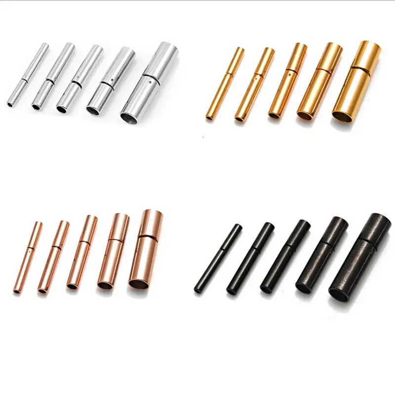 2pcs/lot 8size 4colors Stainless Steel Hook Clasps For Bracelet Fit Round Leather Cord End Caps Connectors Jewelry Making F3464 | Украшения