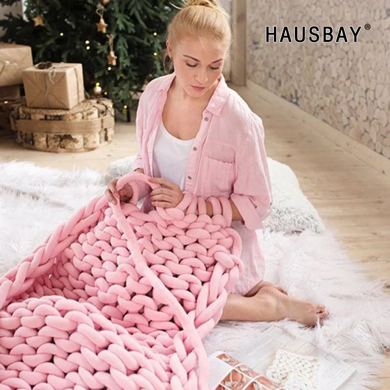 25/60 м ручное плетение одеяло пряжа круглая Ткань грубая линия Вязание сделай сам