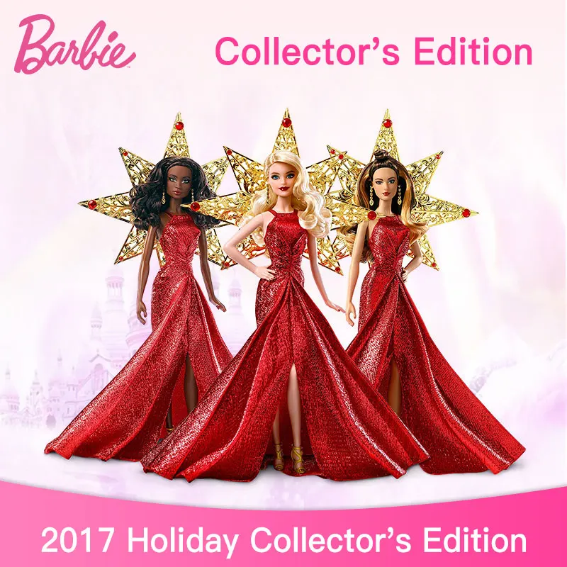 Настоящая кукла Барби 2017 праздничные игрушки для девочек подарок на Рождество