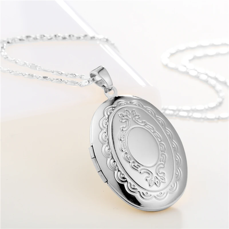 BTSETS фоторамка на память медальон Кулон ожерелье серебро/золото цвет винтажная