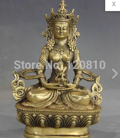 

JJJ000China Buddhism temple Fane brass Amitayus Longevity Bodhisattva Kwan-Yin buddha