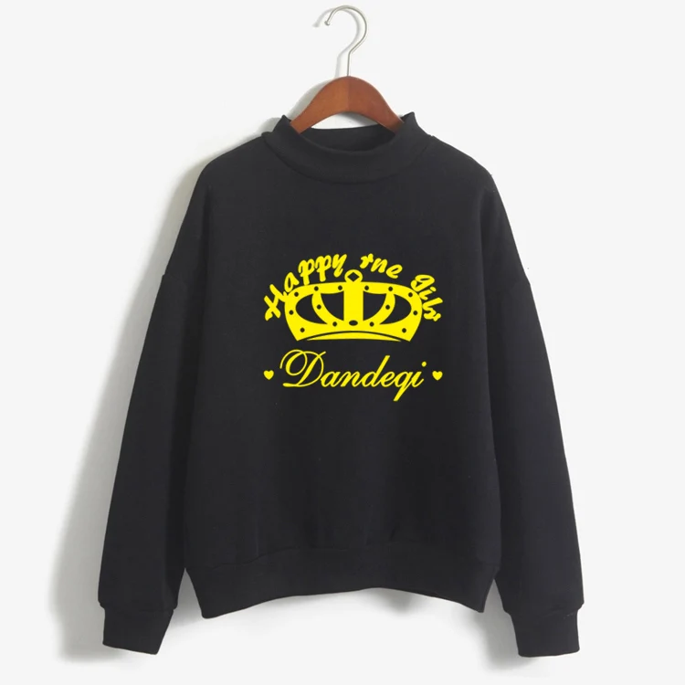 

Sudaderas Mujer 2018 Autumn New Women Loose Fleece Sweatshirts Long Sleeve Casual Female Turtleneck Harajuku Kawaii Crown Hoodie
