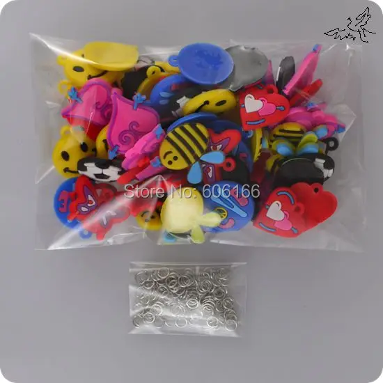 Смешанный 80 шт шарма Подвеска для цветной ткацкого станка резиновые ленты