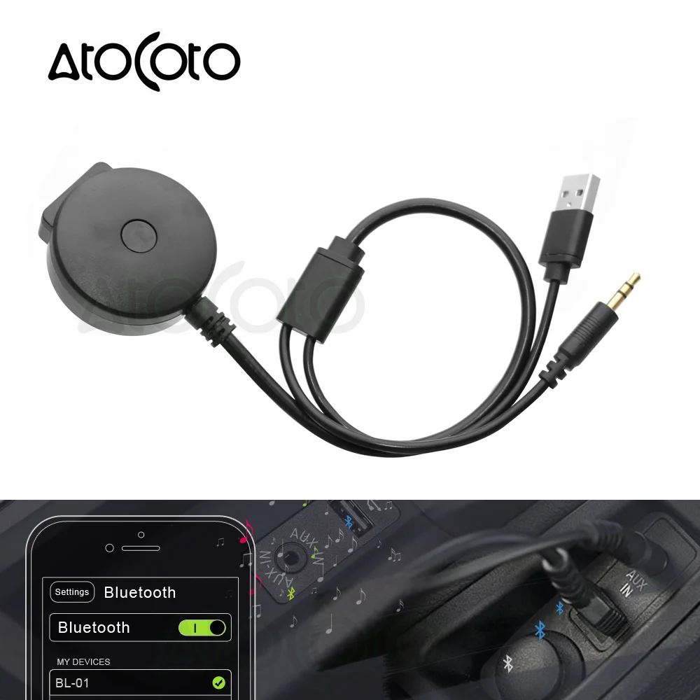 AtoCoto 3 5 мм Jack AUX USB Интерфейс модуль Bluetooth приемник Кабель адаптер для BMW Mini Cooper