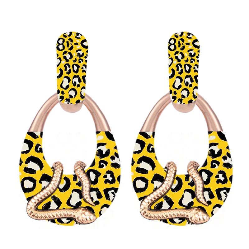 Yellow Tiger Sehuoran OOrbellen Boho серьги-подвески для женщин Aretes Brincos подвеска в виде змеи модное ювелирное изделие массивные свадебные серьги - Окраска металла: Yellow Tiger
