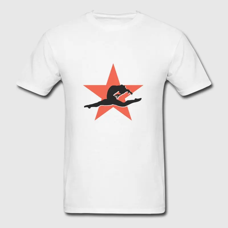 Новые модные футболки для Для мужчин с круглым вырезом женщин Девушка гимнастика