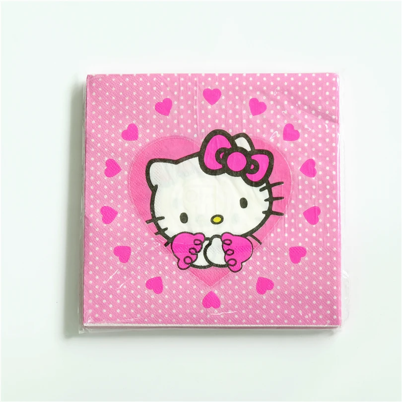 20 шт./лот одноразовыми салфетками Детская толстовка с капюшоном Hello Kitty Для дня