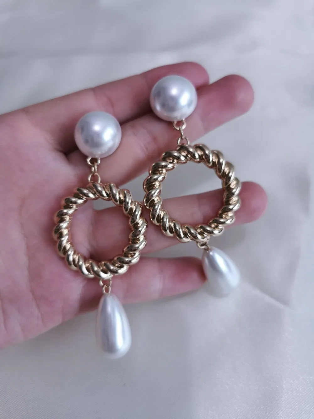 Glam ретро серьги-капли с искусственным жемчугом и вырезами, золотые модные трендовые Brincos runway Boucle d'oreille, корейский стиль