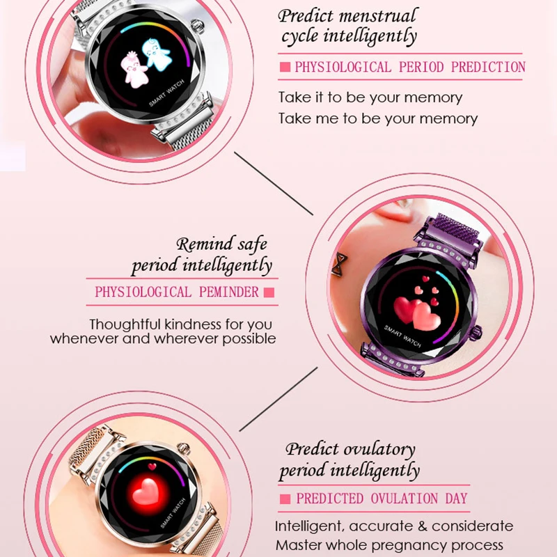 LEMFO новинка H2 Смарт часы для женщин пульсометр кровяное давление умные подарок