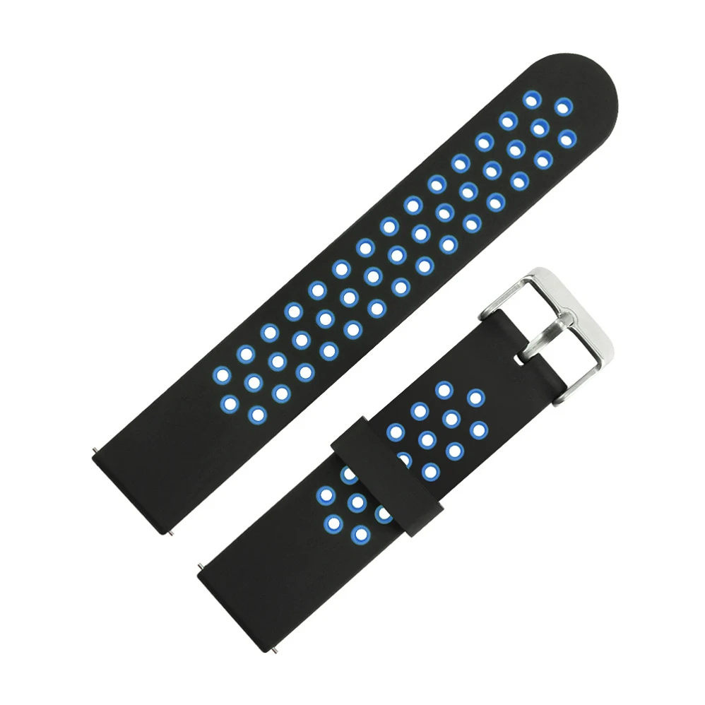 20 мм силиконовый ремешок для samsung gear sport S2 S3 Classic Frontier watch Band для huami amazfit pace Bip BIT Lite huawei Watch 2 - Цвет: Синий
