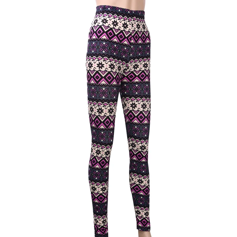 Теплая женская зимняя новогодняя Снежинка трикотажные Леггинсы хлопковые брюки