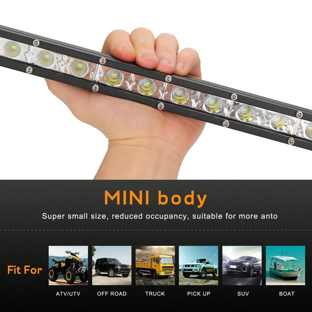 CARPRIE Car light NEW hot sale Single Row Slim LED Straight Light Bar 20 Inch 54W 24LED Jeep UTV 4x4 Boat Truck high quality9719 |