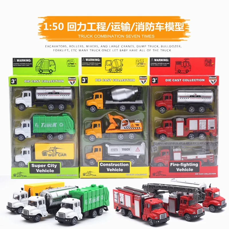 

3pc/set High Simulation Mini Fire Engine Model Alloy Vehicles Truck Toy Kids Gift Model Control Ladder Models for Collection