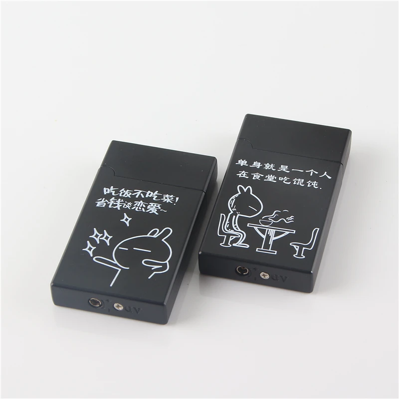 Cigarette Accessories Windproof torch Butane gas lighter Black paint thin cigar metal lighters (Graphics Random delivery) | Дом и сад