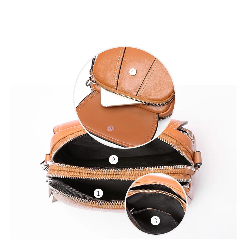 ESUFEIR Fashion Genuine Leather Lady Bags Mini Square Bag Shoulder Crossbody Luxury Brand Designer Small Round Package | Багаж и сумки